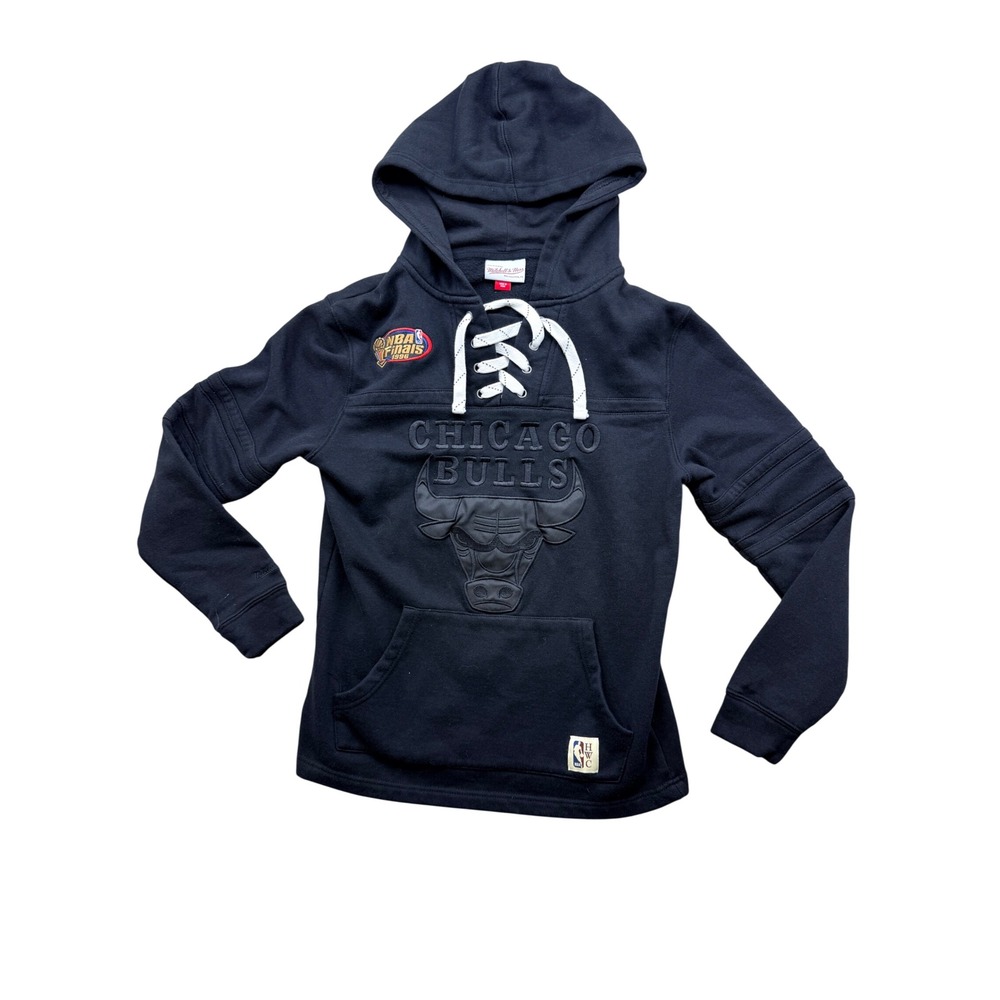 Mitchell & Ness Chicago Bulls Lace Up‎ Hoodie Black NBA  Small